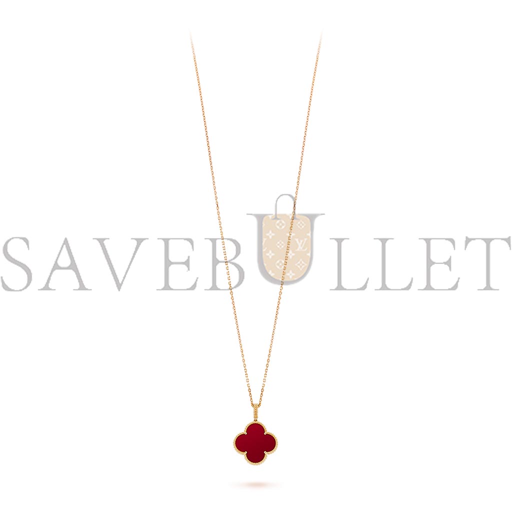 VAN CLEEF & ARPELS MAGIC ALHAMBRA LONG NECKLACE, 1 MOTIF - YELLOW GOLD, CARNELIAN  VCARO49N00